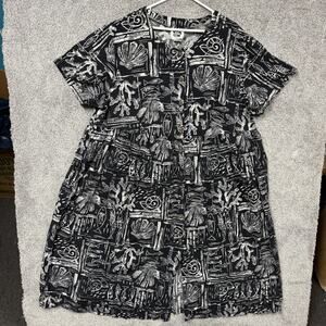 Vintage 90s Y2K Hilo Hattie Dress 3XL Plus Hawaiian Aloha Muumuu Tribal Coastal